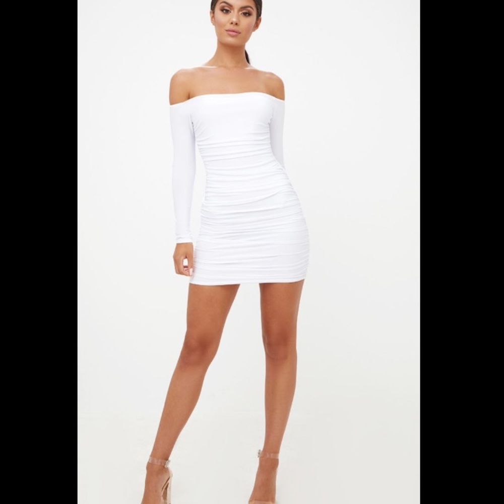NWT PRETTY LITTLE THING ruched bodycon dress